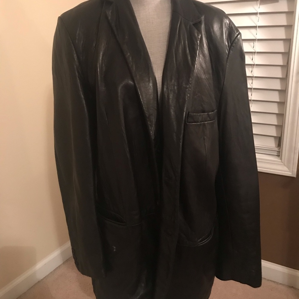 Male Black Leather Jacket - Picture 7 of 8